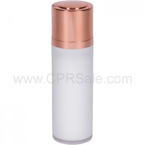 Airless Bottle, Shiny Rose Gold Twist Up Dispenser, White Body, 30 mL - Texas