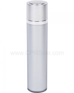 30ml Airless Platinum Twist-Up Bottle, Matte Silver Twist Cap with Shiny Silver Band