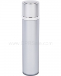50ml Airless Platinum Twist-Up Bottle, Matte Silver Twist Cap with Shiny Silver Band