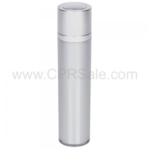 Airless Bottle, Matte Silver Twist Up Dispenser, Platinum Body, 50 mL