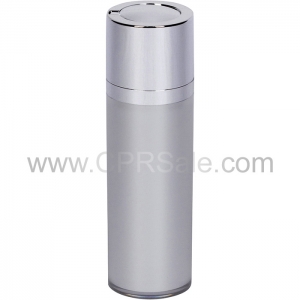 Airless Bottle, Shiny Silver Twist Up Dispenser, Platinum Body, 30 mL