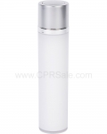 50ml Airless White Twist-Up Bottle, Matte Silver Twist Cap with Shiny Silver Band