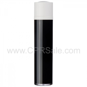 15ml Airless Black Twist-Up Bottle, White Twist Cap