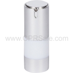 Airless Bottle, Matte Silver Collar, Shiny Silver Actuator, White Body, 15 mL - Texas