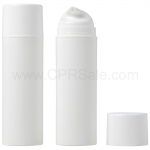 Airless Bottle, White Cap, White Pump, Glossy White Body, 150 mL