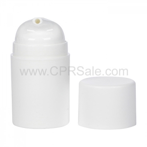 Airless Bottle, Glossy White Cap, Pump and Body, 50 mL