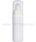 Plastic Bottle, HDPE, with White Foaming Pump, Clear Cap, 50ml 1.7oz (Refillable)