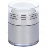 Airless Jar, Clear Cap, Shiny Silver Collar, Platinum Body with PP Inner Cup, 30 mL - Texas