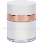 Airless Jar, White Cap, Shiny Rose Gold, PP Inner Cup, 30 mL