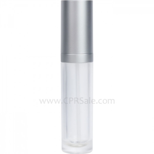 Acrylic Treatment Bottle, Matte Silver Cap, Matte Silver Collar, Frosted Body, Round 30 mL - Texas